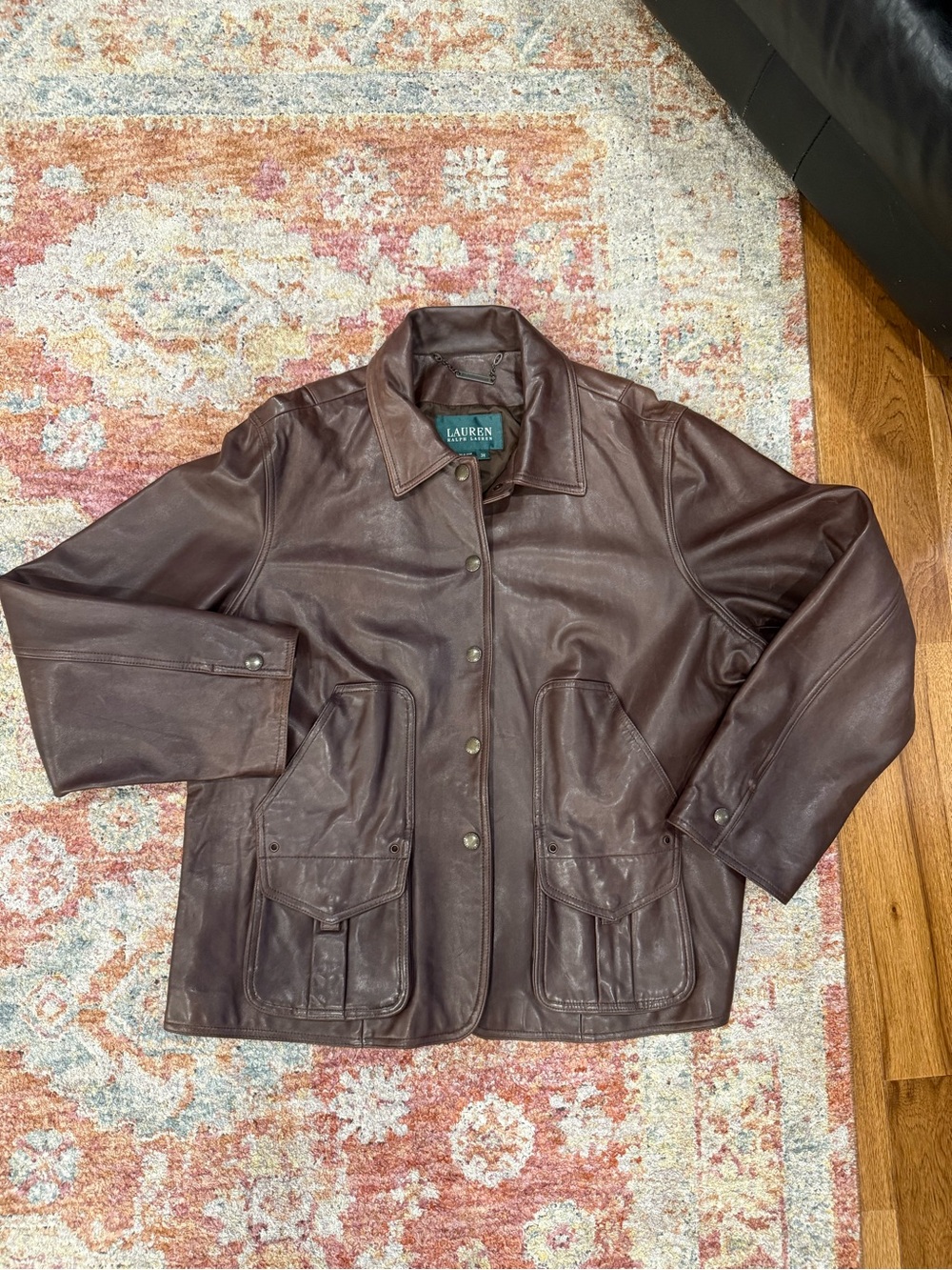 Vintage Lauren by  Ralph Lauren leather  jacket. Size 3XL